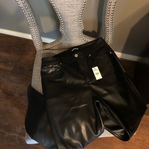 Vegan Leather High Rise Pants